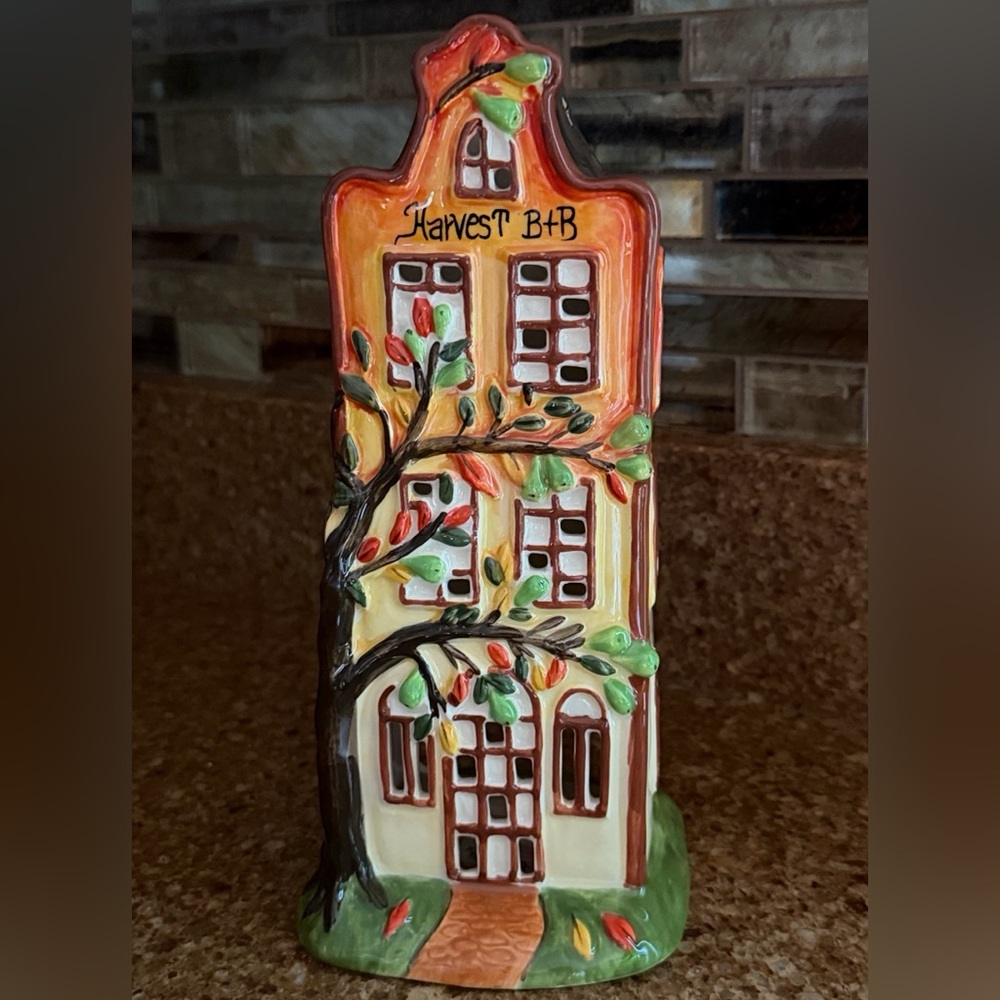 Blue Sky Colorful Harvest B&B Ceramic candle House